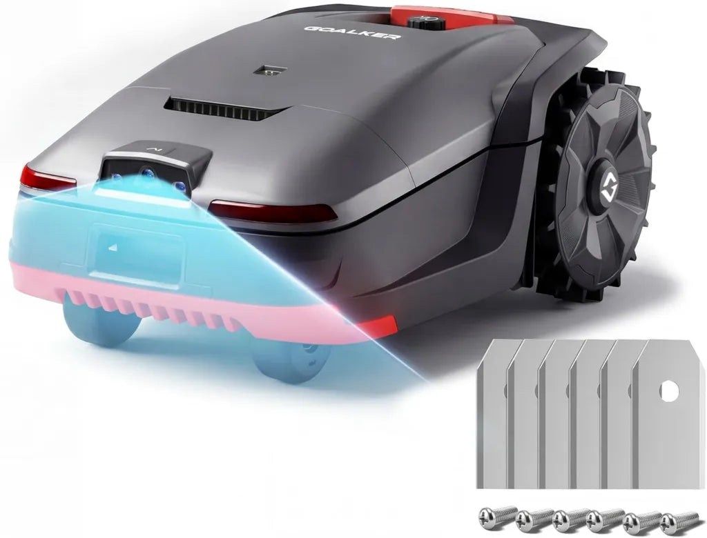 Intelligenter Rasenmäher-Roboter mit LiDAR und KI-Technologie, ideales Modell für 2000 m² Fläche, fortschrittliche Hindernisvermeidung, geeignet für 45% Steigungen, inklusive GPS und Ersatzmessern