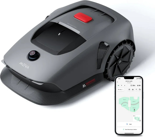 MOVA 600, Intelligenter Rasenmähroboter mit 360° 3D LiDAR und ohne Begrenzungskabel, Präzise Kartierung für 600 m², Smarte Hindernisvermeidung, App-Steuerung, U-förmiges Messer, Sicherheitsfunktionen