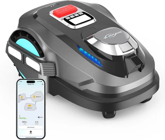 YARDCARE N1600PRO Rasenroboter mit RTK-Navigation und 3D-Erkennung, ohne Begrenzungskabel, erkennt über 300 Hindernisse, geeignet für Flächen bis 1600 m², App-gesteuert, automatisches Laden