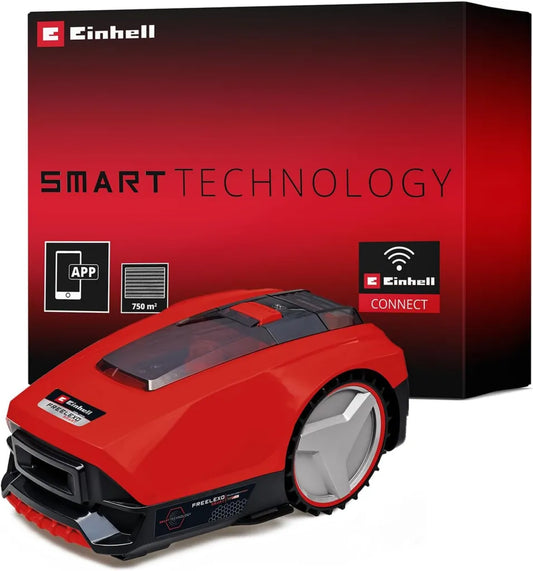 Einhell Rasenmähroboter FREELEXO SMART 750 mit Wettersteuerung und App-Konnektivität, für Flächen bis 750 m², inklusive Installationsset