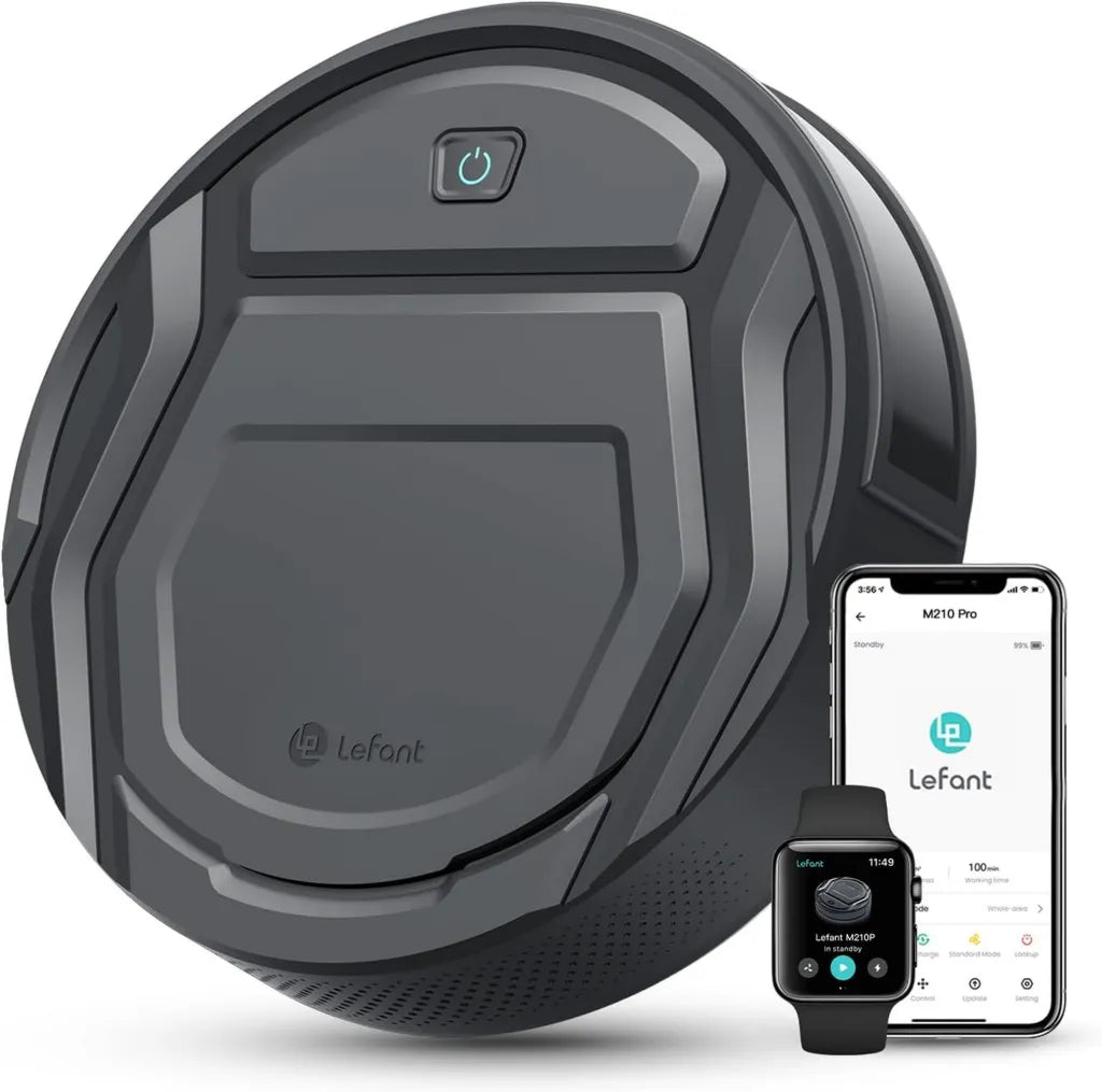 Lefant M210PG Roboterstaubsauger mit 2200 Pa, WLAN-Konnektivität, Alexa und App-Steuerung, 120 Min. Betriebszeit, ideal für Teppiche, Tierhaare und Hartböden