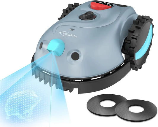 YARDCARE V100 Mähroboter mit Vision-Navigation, ohne Begrenzungskabel, 4,0 Ah Akku, Rasenmäher Roboter mit Hindernisvermeidung, Ersatzklingen, ideal für kleine Gärten