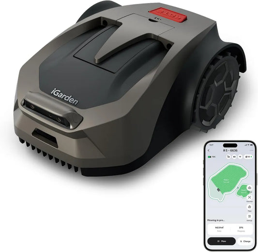 iGarden R55 Mähroboter für 1.500 m², Lange Laufzeit 330 Min., Präzise NetRTK-Navigation & KI-Vision, Hindernisvermeidung, 46% Steigung, 30 Mähzonen steuerbar per App