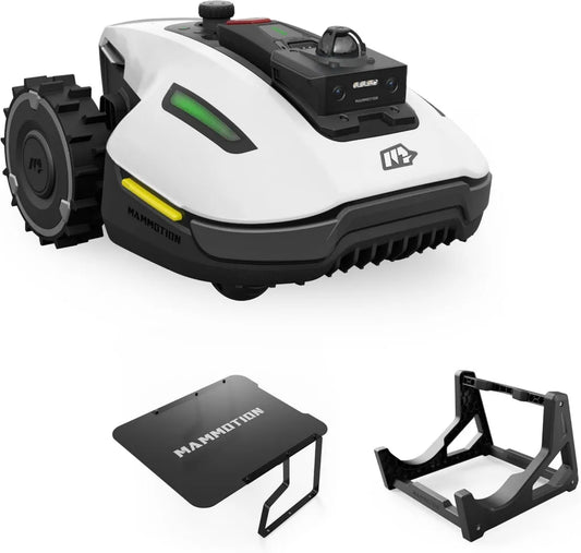 MAMMOTION YUKA mini 2 Rasenmähroboter ohne Begrenzungskabel, mit automatischer Waschstation und Garage, 1000 m² Abdeckung, 360° LiDAR und Kameranavigation, KI-gesteuerte Hinderniserkennung für über 300 Objekte