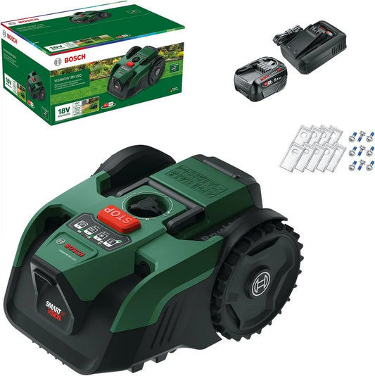 Bosch Rasenmäher-Roboter VISIMOW18V-200 für kleine Gärten, 200 m², mit Akku und Ladegerät