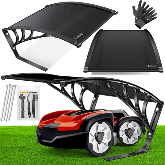 Wetterfeste KESSER® Mähroboter-Garage mit Zubehör, Schwarz, 82x103x47cm