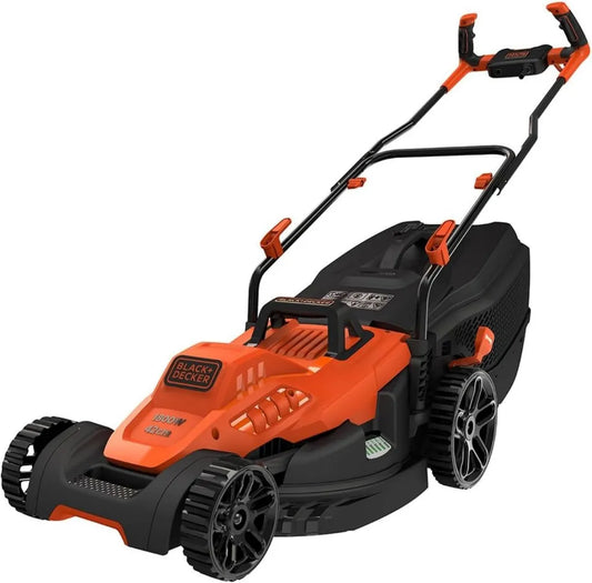 Black+Decker Rasenmäher mit Ergogriff, 1800W, 42cm Schnittbreite, 6-fach Höhenverstellbar, 50l Grasfangkorb, für große Gärten geeignet