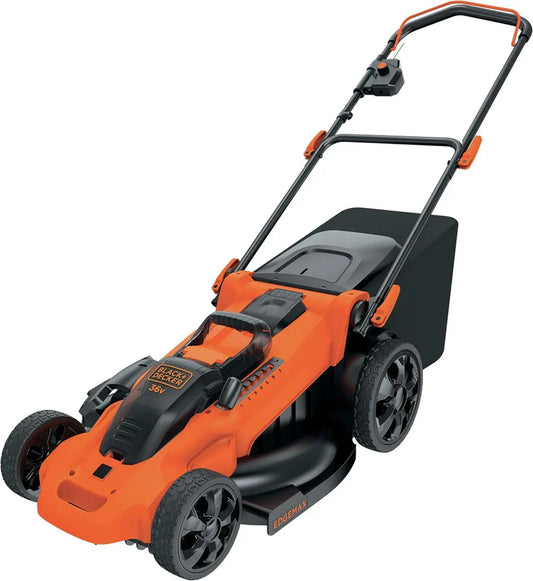 BLACK+DECKER 3-in-1 Akku-Rasenmäher, 36V Autosense, 48 cm Schnittbreite, für mittlere und große Gärten, inkl. 2 Akkus & Schnellladegerät, 50l Grasfangsack