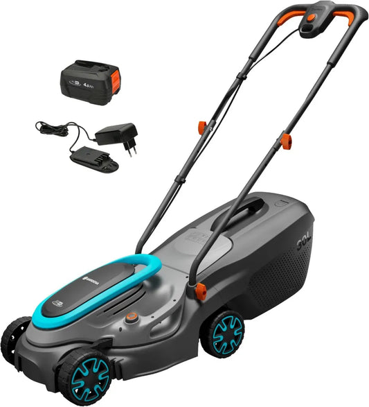 Kabelloser Gardena Akku-Rasenmäher PowerMax 32/18V: Ergonomisch, 32 cm Schnittbreite, Höhenverstellbar, 30 l Fangkorb