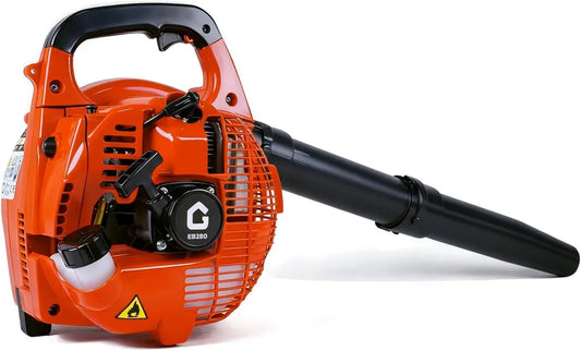 Kraftvoller Benzin-Laubbläser mit 2-Takt-Motor, 300 km/h, für Garten und Terrasse, orange