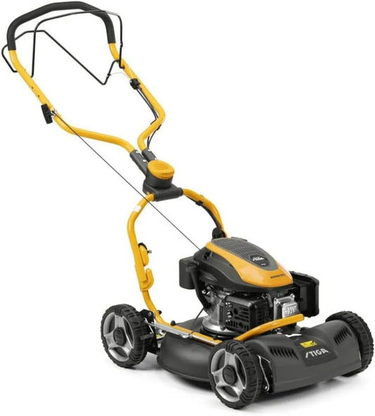 STIGA Multiclip 750 S Benzin-Rasenmäher, 166 cc, 48 cm – Integriertes Mulchen, Vorderradantrieb – Für Flächen bis zu 1.700 m², Grau