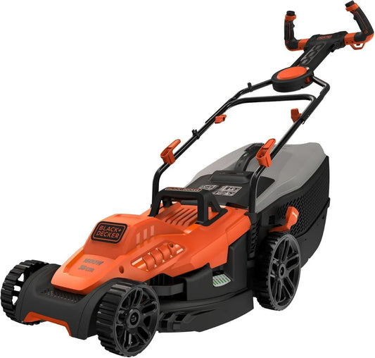 Black+Decker leistungsstarker Elektro-Rasenmäher mit EasySteer, 38 cm Schnittbreite