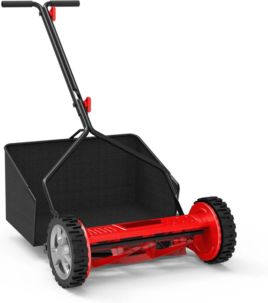 Güde Hand-Spindelmäher GSPM 380 – 38 cm Schnittbreite, 5 Stahlklingen, Leise, 35 l Fangkorb, Verstellbare Schnitthöhe 12-42 mm, Für Flächen bis 400 m²