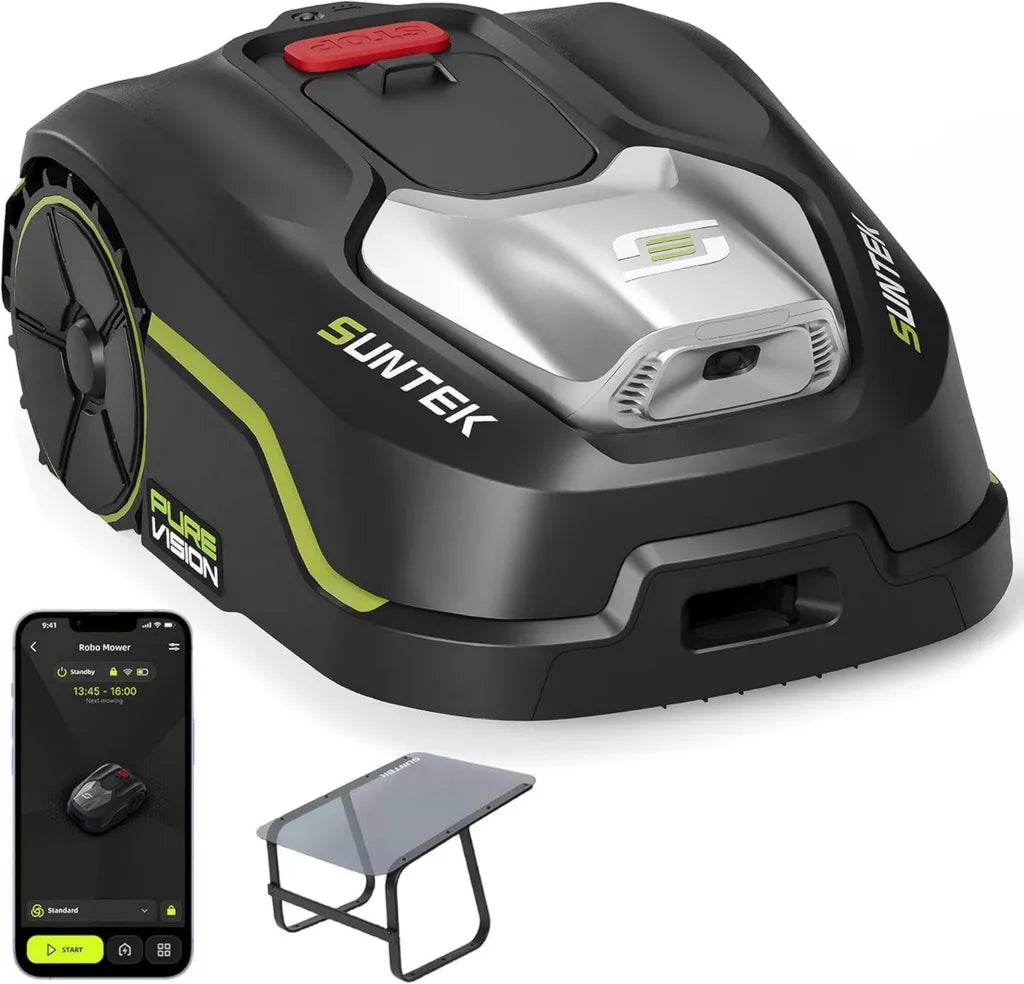 SUNTEK SRM2025 Mähroboter mit KI Vision, 250 m² Rasen, 35% Steigung, IPX5 wasserdicht, inklusive Garage