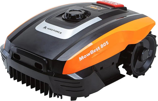 Yard Force MowBest 805 Rasenroboter mit 250 m² Abdeckung | 20V Li-Ionen 2,0 Ah Akku | 160 mm Schnittbreite | 20-55 mm Schnitthöhe | Geeignet für 30% Steigung | Kanten- und Sicherheitssensoren