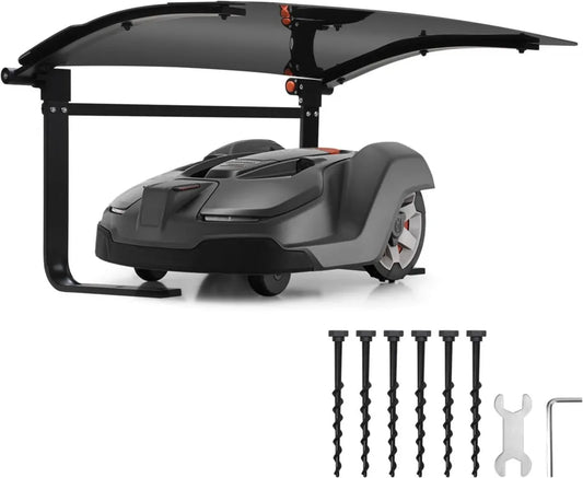 Robuste Garage für Rasenmähroboter - Wetterbeständiger Carport aus Metall und Kunststoff, Größe: 73x57x40cm