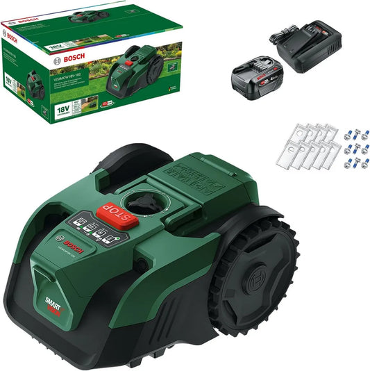 Bosch Akku-Rasenroboter 18V für bis zu 100m², 16cm Schnittbreite, inkl. Ersatzmesser und Ladegerät