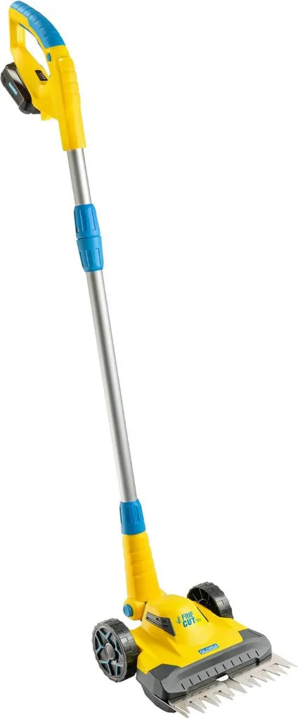 Gloria 18V Akku-Rasentrimmer FineCut | 25 cm Schnittbreite für präzise Rasenpflege | Mit Bosch Akku und Ladegerät | Perfekt für Mährobotergärten, Gelb-Blau