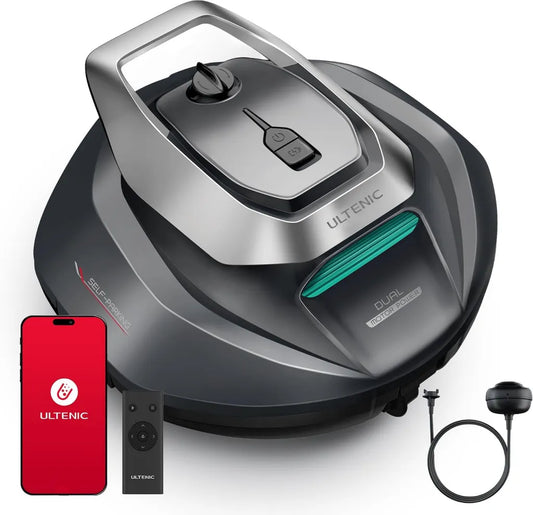 Leistungsstarker Ultenic Poolroboter mit App-Steuerung und Fernbedienung, 90 Min Laufzeit, Akku, geeignet für alle Pools