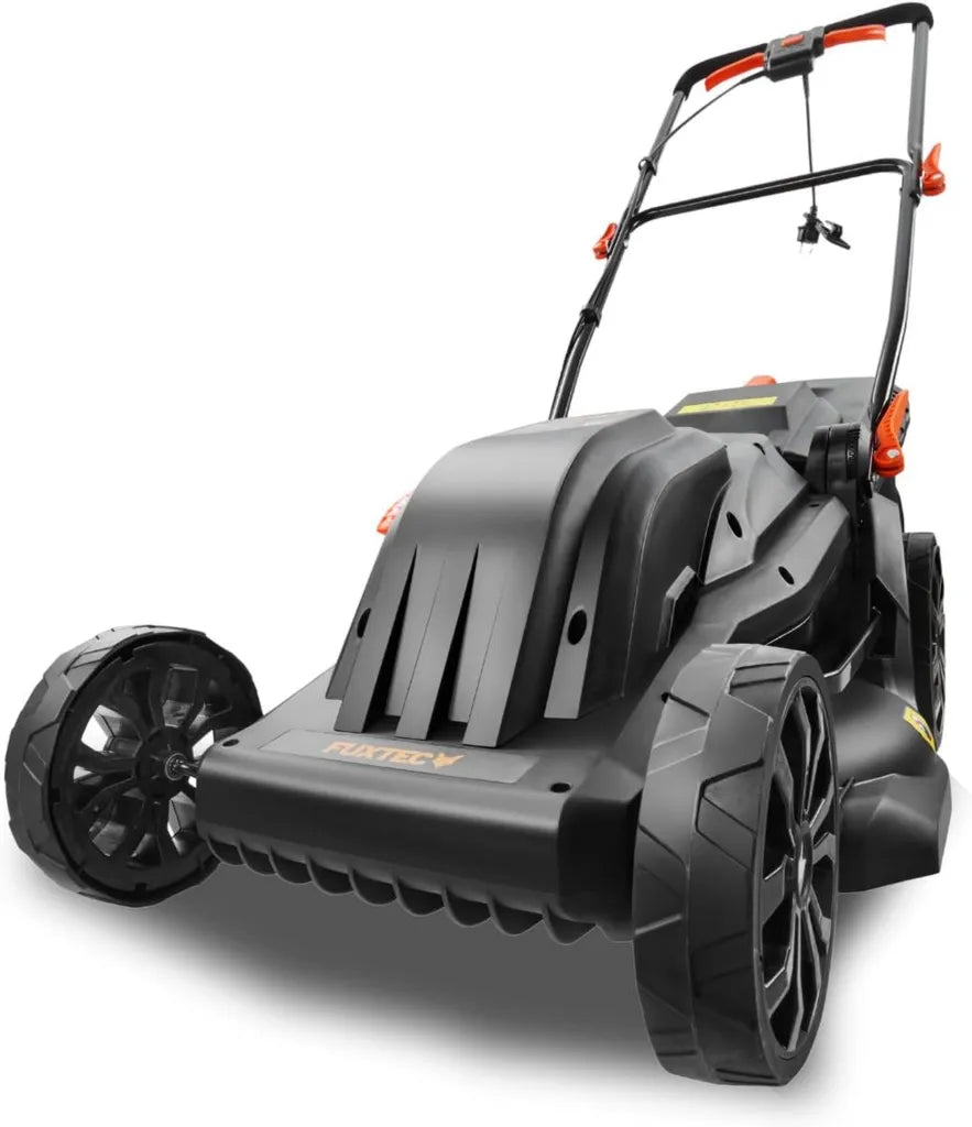 FUXTEC Elektrischer Rasenmäher 43 cm, 45 L Fangkorb, Einstellbare Schnitthöhe, Leise