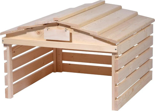 Hölzerne Mähroboter-Garage mit abnehmbarem Dach, personalisierbarem Schild, 78,5 x 74 x 52,5 cm