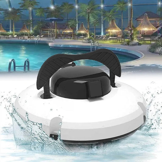 Automatischer Poolroboter, leistungsstarker Sauger für Innen- und Außenpools, 120 Min Laufzeit, mit Griff, Weiß