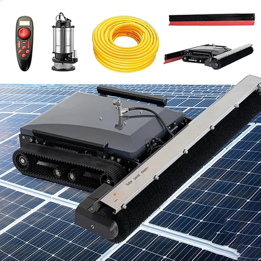 Automatischer Solarmodul-Reinigungsroboter mit Teleskopbürste und Fernbedienung