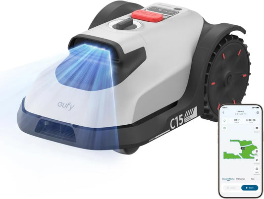 eufy C15 Mähroboter - Intelligente Navigation, Sicher für Igel, Bis zu 500m², Präzises Randmähen