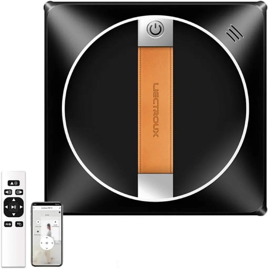 LIECTROUX YW710 Fensterputzroboter, Schwarz, Doppelstrahl-Wassertechnologie, intelligente Sensoren, App- und Fernbedienung, für Fenster und Böden
