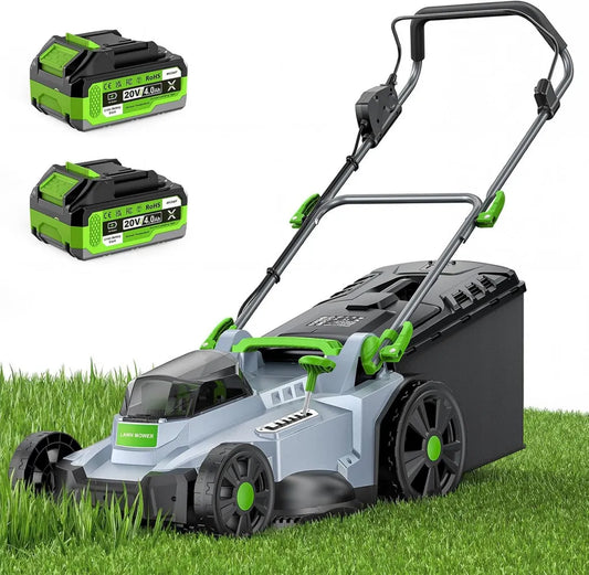 Akku-Rasenmäher 40V, 42cm Schnittbreite, bürstenlos, für Flächen bis 600m², inkl. Mulch-Kit, 50L Fangkorb, variabler Schnitthöhe 25-75 mm, 2x4,0 Ah Akkus und Ladegerät