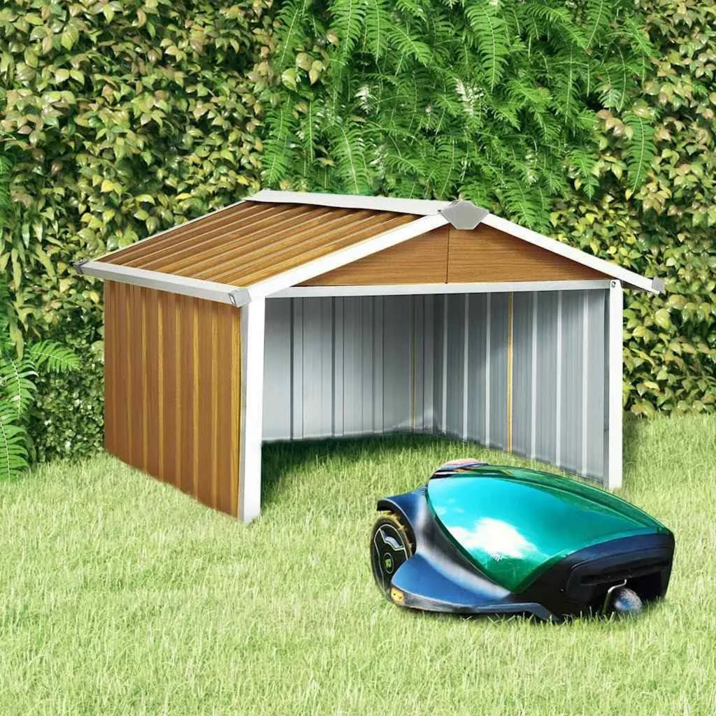 Wetterfeste Rasenmäher Garage aus Stahl, 92x97x63 cm, für Mähroboter mit Automatischer Andockstation