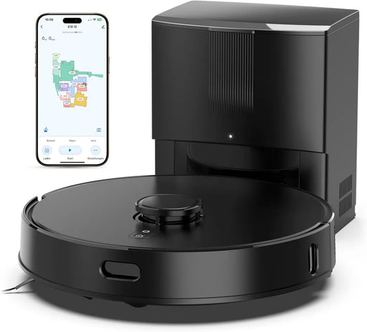 Intelligenter Saug- und Wischroboter mit 3.5L Absaugstation, 8000Pa Saugleistung, LiDAR-Navigation, ideal für Tierhaare und Teppiche, appgesteuert