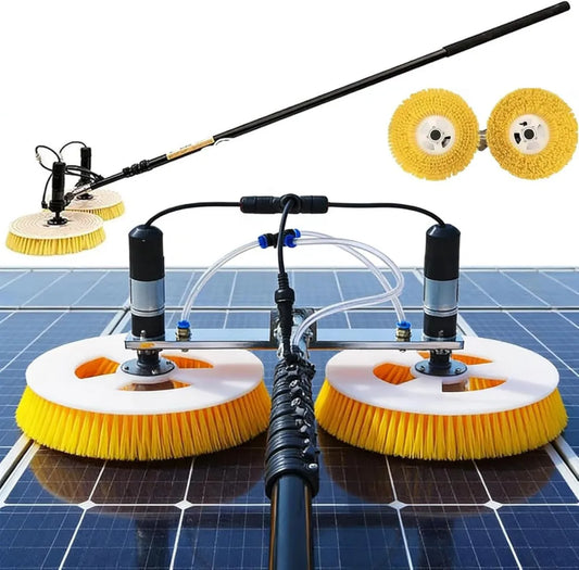 Photovoltaik-Reinigungsroboter mit Erweiterbaren Teleskopstangen und Rotierenden Bürstenköpfen