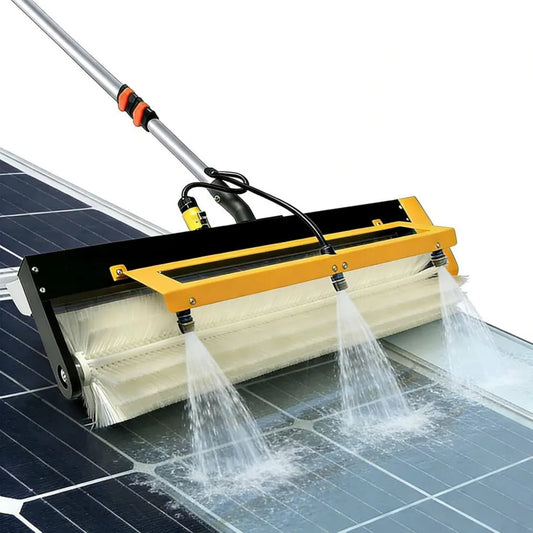 Effizienter Solarmodul-Reinigungsroboter mit Teleskopstange, 60 cm Bürste und 20 m Schlauch – Ideal für Dächer und Fenster