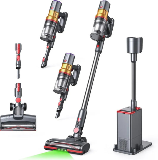 Lubluelu Kabelloser Staubsauger mit Hochleistungssaugen, 27000 Pa, 60 Min. Betrieb, 6-fach Filtersystem, Duftbox, Anti-Verwicklungstechnologie, Modell X1000P