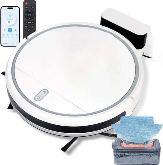 Intelligenter 3-in-1 Saugroboter mit Wischfunktion, 6000Pa Kraft & Gyro-Navigation, App- & Sprachsteuerung, ideal für Hartböden und Teppiche
