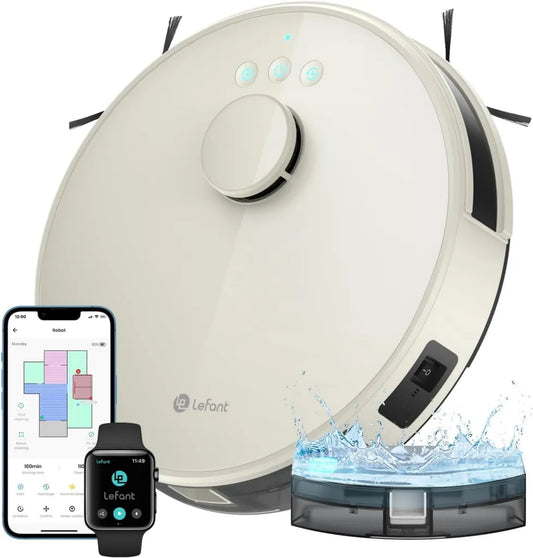 Lefant M1 Saug- und Wischroboter mit Laser-Navigation und 5500 Pa Saugkraft, kompatibel mit WiFi und Alexa, ideal für Tierhaare und Hartböden