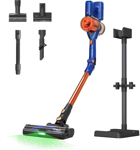 Tineco Pure ONE S70 Kabelloser Staubsauger, 200W Leistung, LED-Anzeige, 3D Sense Pro Technologie, bis zu 95 Min Laufzeit, 6-stufige Filtration, Anti-Verwicklungsbürste, in Orange