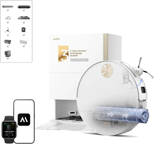 Mova S70 Ultra Saugroboter mit 32000Pa und HydroForce-Wischen, CovertSense-Navigation, AutoShield-Technologie, Sprachsteuerung, All-in-One-Station