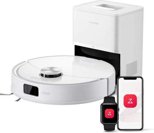 Roborock Q10 S5+ Staubsaugerroboter mit Wischfunktion, 10.000 Pa Saugkraft, Anti-Verwicklungs-System, Automatisches Anheben, Perfekt für Tierhaare und verschiedene Böden (Weiß)