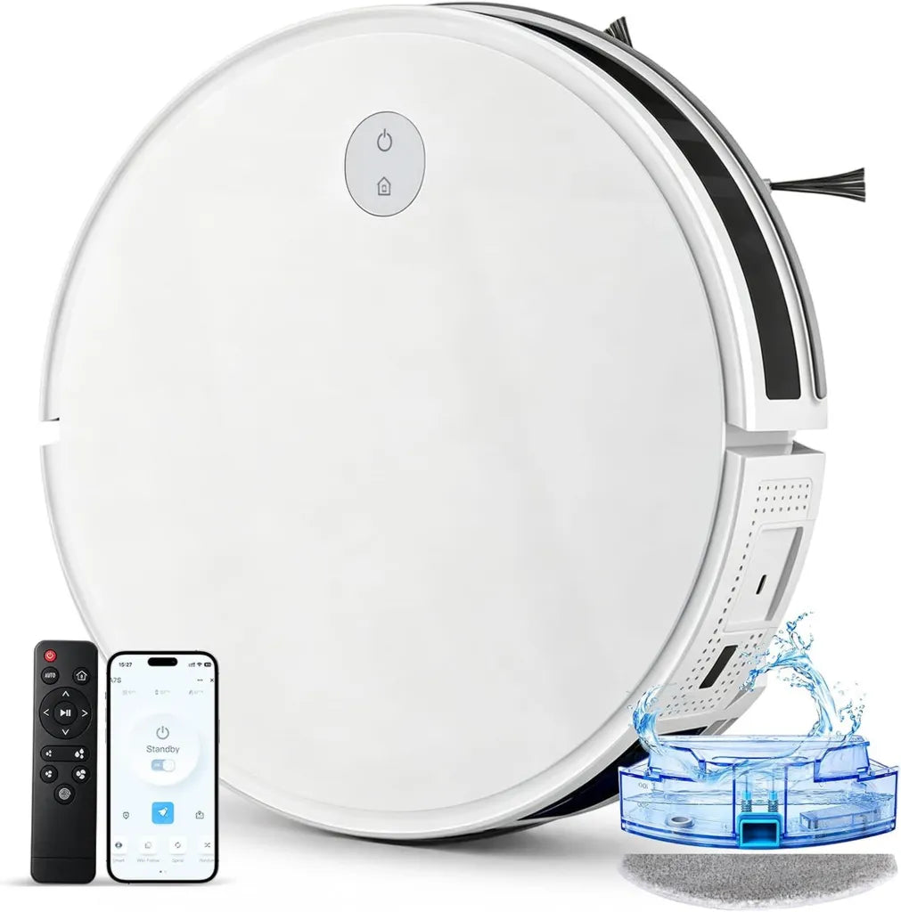 Intelligenter Saug- und Wischroboter, 5000Pa Saugkraft, ideal für Teppiche und Tierhaare, mit App-Steuerung