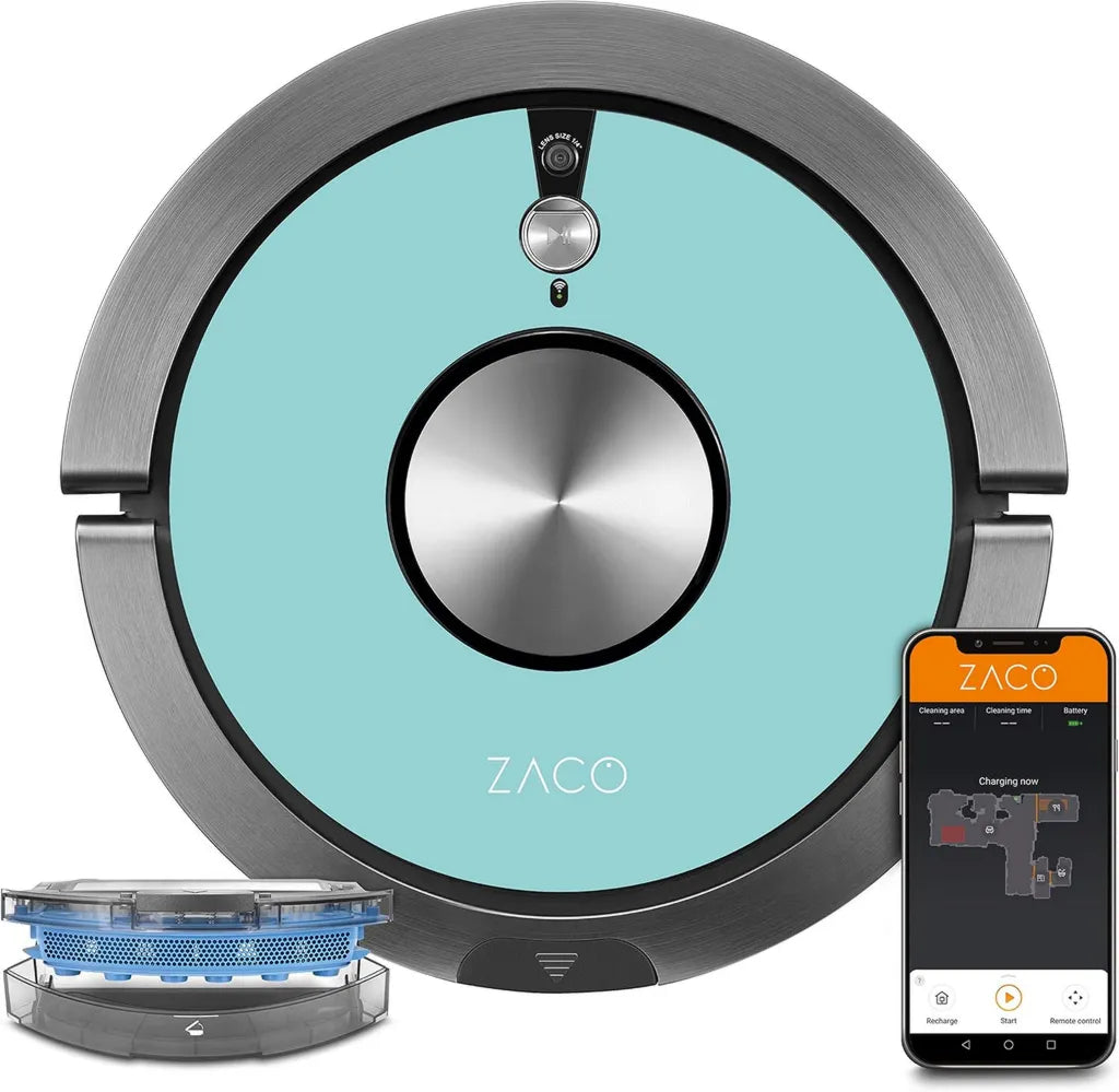 ZACO A9sPro Saug- und Wischroboter mit Alexa-Steuerung, App, und Mapping für Haustierhaare, Hartböden & Teppiche