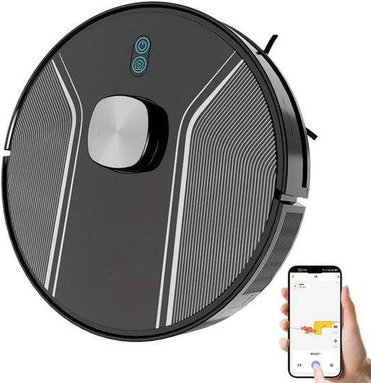 SkyFace Roboterstaubsauger V8 mit Wischfunktion, 3000Pa Saugleistung, LiDAR-Navigation, App-Steuerung, ideal für Teppiche, Tierhaare und Hartböden