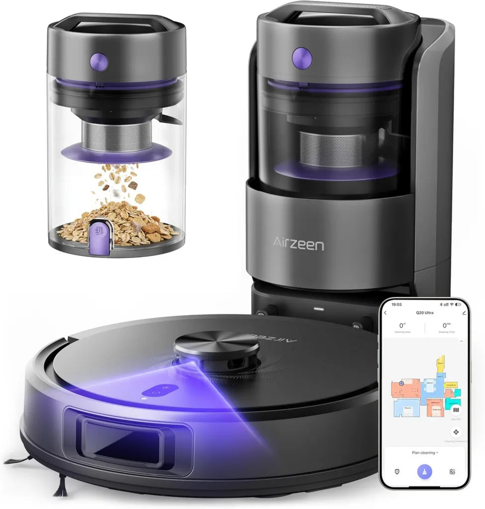 Intelligenter 5500Pa Saug- und Wischroboter mit Lasernavigation, 150 Min Laufzeit, App- und Alexa-Steuerung, ideal für Teppiche und Tierhaare