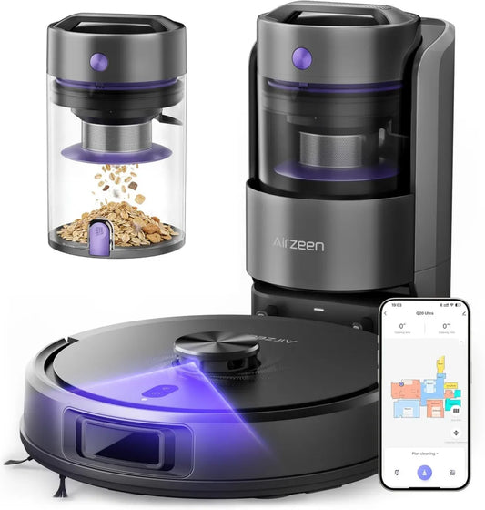 Intelligenter 5500Pa Saug- und Wischroboter mit Lasernavigation, 150 Min Laufzeit, App- und Alexa-Steuerung, ideal für Teppiche und Tierhaare