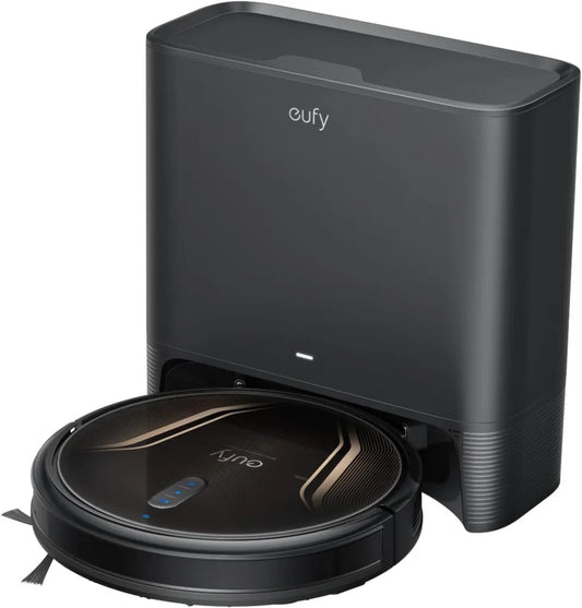 eufy Saugroboter G40 Hybrid+ mit Absaugstation, Wischfunktion, 2500Pa, WLAN, Dünnes Design, Schwarz