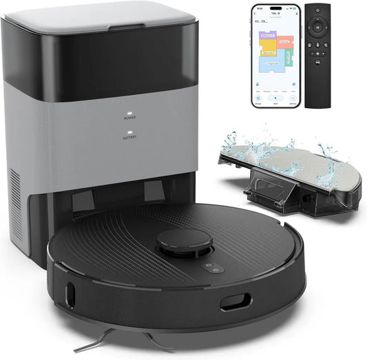 Intelligenter Saug- und Wischroboter T20+ mit LiDAR-Navigation, 6000Pa Saugkraft, 75-Tage-Selbstentleerung, 180 Min. Laufzeit und App-Steuerung