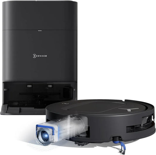 ECOVACS DEEBOT T80 Omni Staubsaugerroboter mit OZMO Wischfunktion und 18.000 Pa Saugleistung, Selbstreinigende Frischwasser-Funktion, Anti-Verhedderung-Technologie, Moppwasch-Funktion bei 40-75°C, Schwarz