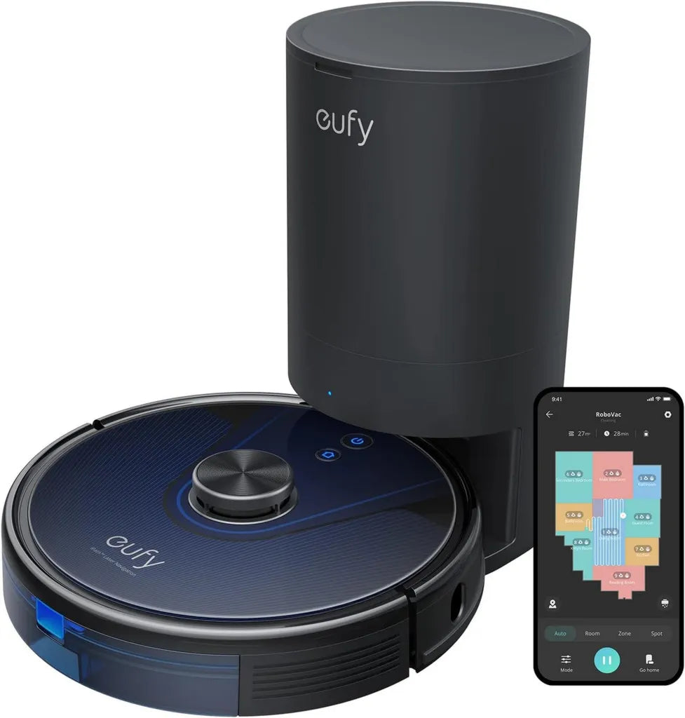 eufy RoboVac L35+ 2023 mit Absaugstation, 3200Pa Saugleistung, 145 Minuten Laufzeit, Mehrflächen-Reinigung, App- und Sprachsteuerung