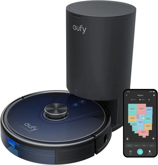 eufy RoboVac L35+ 2023 mit Absaugstation, 3200Pa Saugleistung, 145 Minuten Laufzeit, Mehrflächen-Reinigung, App- und Sprachsteuerung